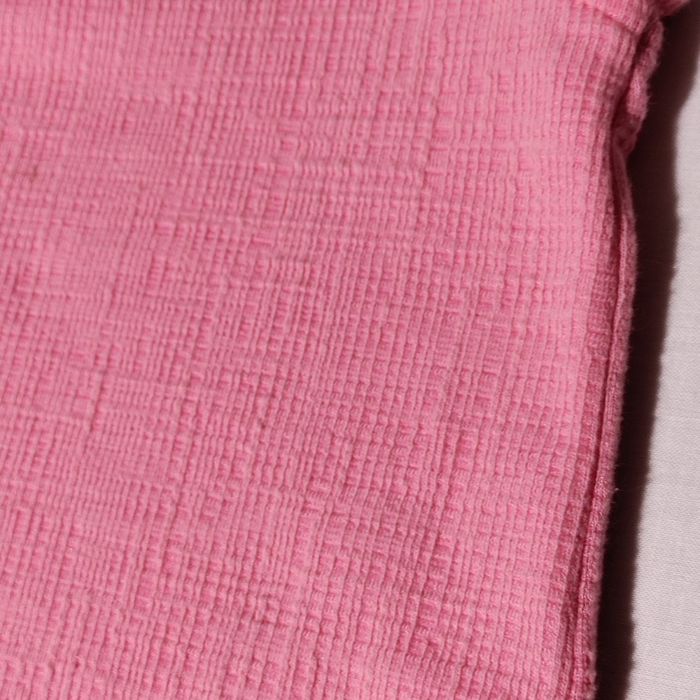 J. Crew Factory Size S Textured Tie Front Button Up Shirt Blouse Stretch Pink - Picture 10 of 16
